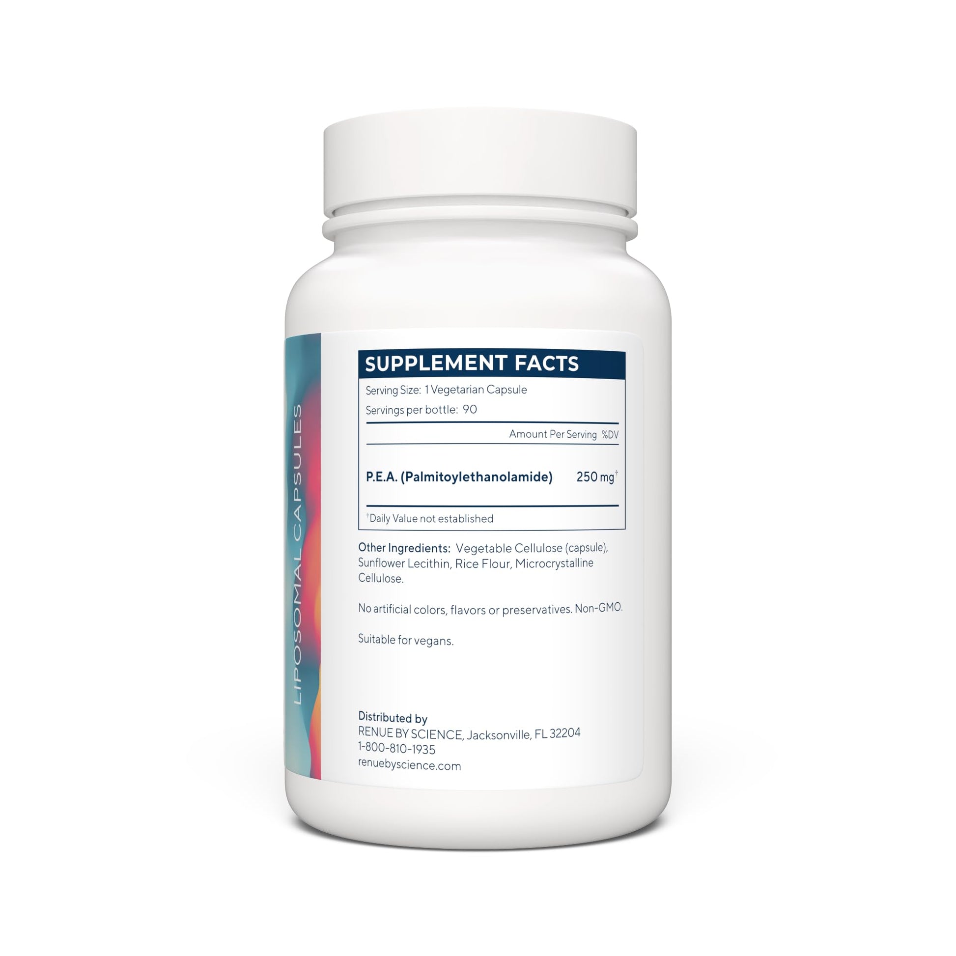 Renue By Science P.E.A | Liposomal Pea Palmitoylethanolamide Supplement | 90 P.E.A Capsules - 250mg Palmitoylethanolamide per Serving | Non-GMO | Made in The USA & Third-Party Tested Renue By ScienceBuy Supplements Australia