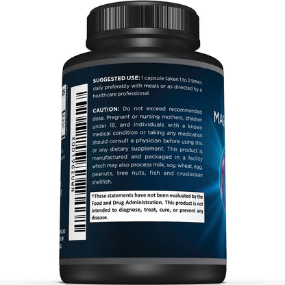 Premium Magnesium Citrate Capsules – Powerful 500mg Magnesium Oxide & Citrate Supplement – Helps Support Healthy Bones, Muscles, Teeth, Energy & Relaxation – 120 Vegetable Capsules SunergeticBuy Supplements Australia