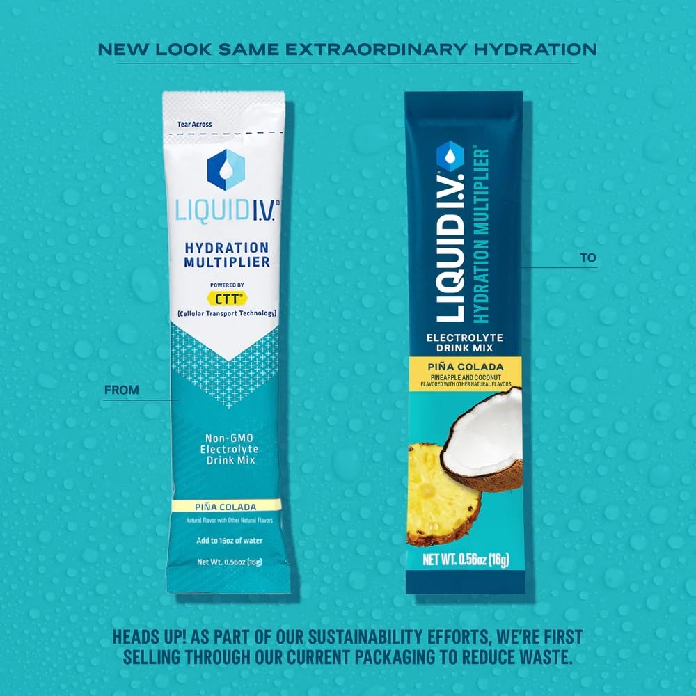 Liquid I.V.® Hydration Multiplier - Pina Colada | Electrolyte Powder Drink Mix | 1 Pack (16 Servings) Liquid I.V.Buy Supplements Australia