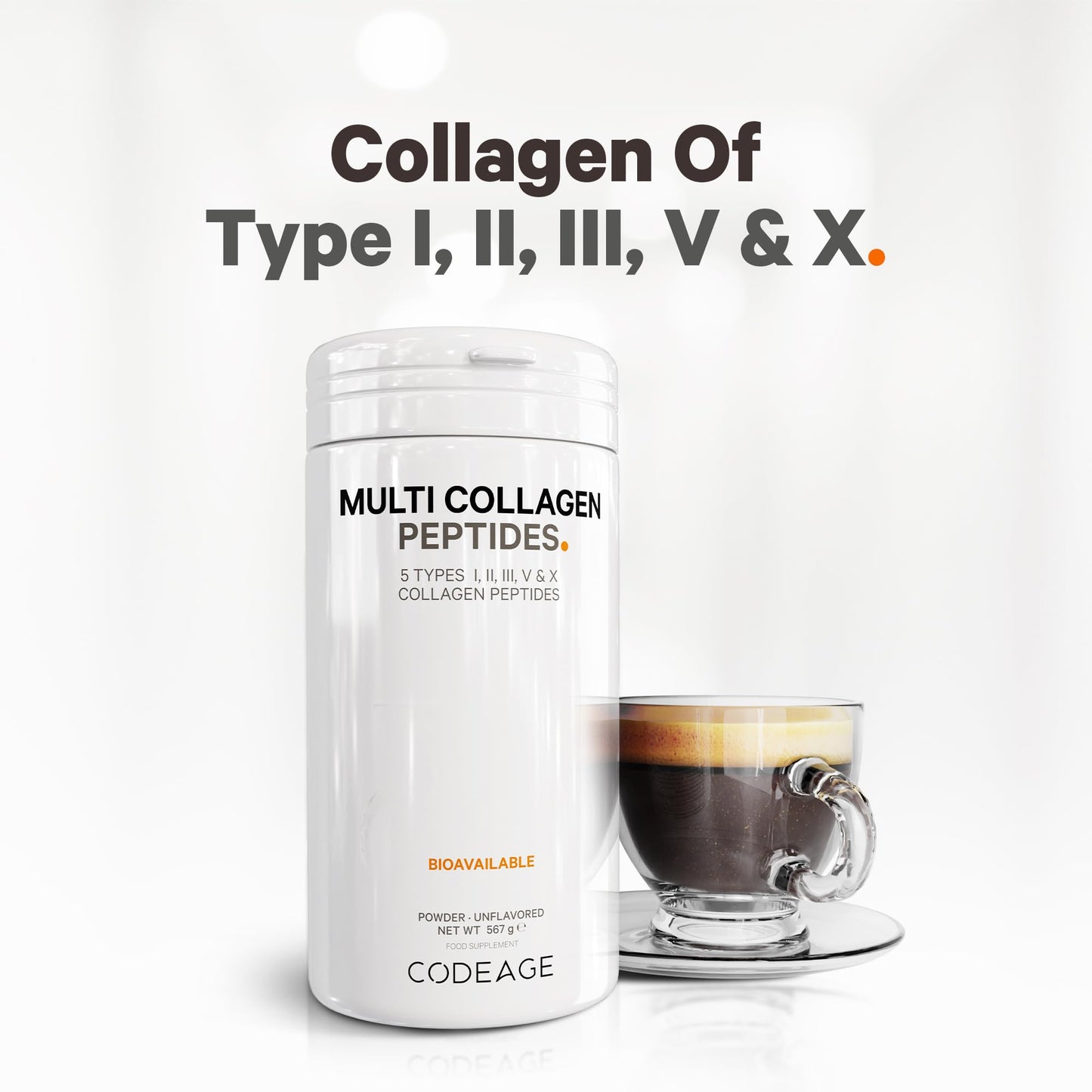 Codeage Multi Collagen Protein Powder Peptides, 2-Month Supply, Hydrolyzed, Type I, II, III, V, X Grass Fed CodeageBuy Supplements Australia