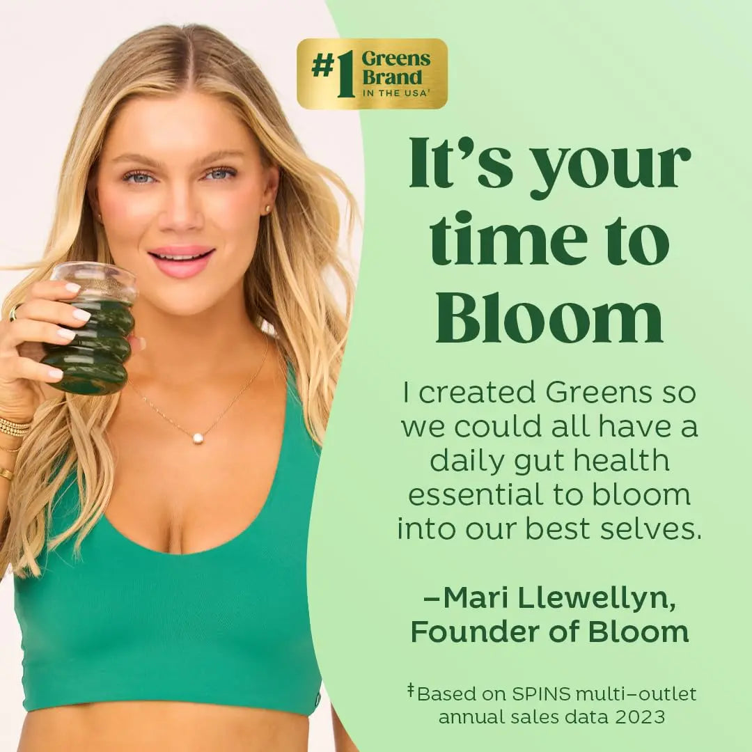 Bloom Nutrition Superfood Greens Powder, Digestive Enzymes with Probiotics and Prebiotics, Gut Health, Bloating Relief for Women, Chlorella, Green Juice Mix with Beet Root Powder, 30 SVG, Mango Bloom NutritionBuy Supplements Australia