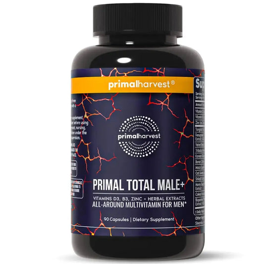 Primal Harvest Total Male+ Multivitamin for Men Vitamins, Minerals and Herbal Support for Energy, Vitality, Immune Health Primal Harvest