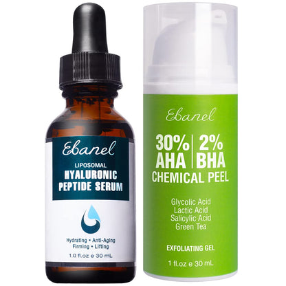 Ebanel Bundle of Hyaluronic Acid Serum and 30% AHA 2% BHA Chemical Peel Exfoliant Gel Ebanel buy supplements Au