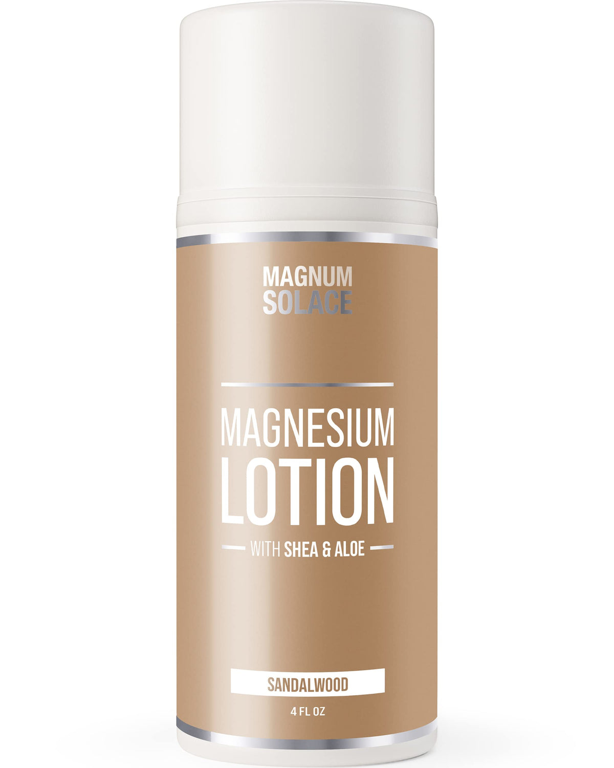 Magnum Solace Magnesium Lotion – Super Concentrated – Made with Aloe and Shea – For Leg Cramps, Sore Muscles & Joints, Rejuvenation – Safe for Kids, Made in the USA (Sandalwood) Magnum SolaceBuy Supplements Australia