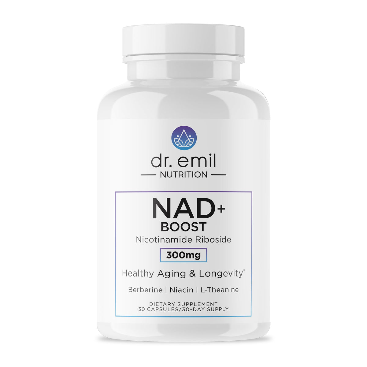 DR. EMIL NUTRITION NAD+ Boost - Nicotinamide Riboside Supplement for Longevity, Healthy Aging & Cellular Regeneration - NAD Supplement with with Berberine, L-Theanine & Niacin - 30-Day Supply DR. EMIL NUTRITIONBuy Supplements Australia