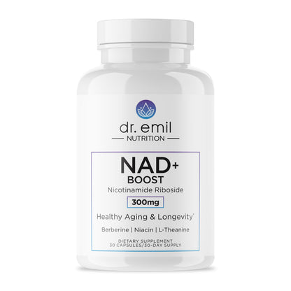 DR. EMIL NUTRITION NAD+ Boost - Nicotinamide Riboside Supplement for Longevity, Healthy Aging & Cellular Regeneration - NAD Supplement with with Berberine, L-Theanine & Niacin - 30-Day Supply DR. EMIL NUTRITIONBuy Supplements Australia