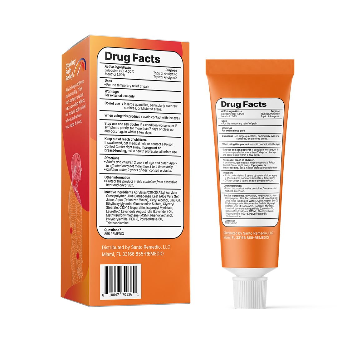 Santo Remedio Pain Relief Cream with Lidocaine & Menthol, Fast-Absorbing Non-Greasy Topical for Joint & Muscle Pain, Joint Support with MSM & Glucosamine, by Dr. Juan Rivera Santo RemedioBuy Supplements Australia