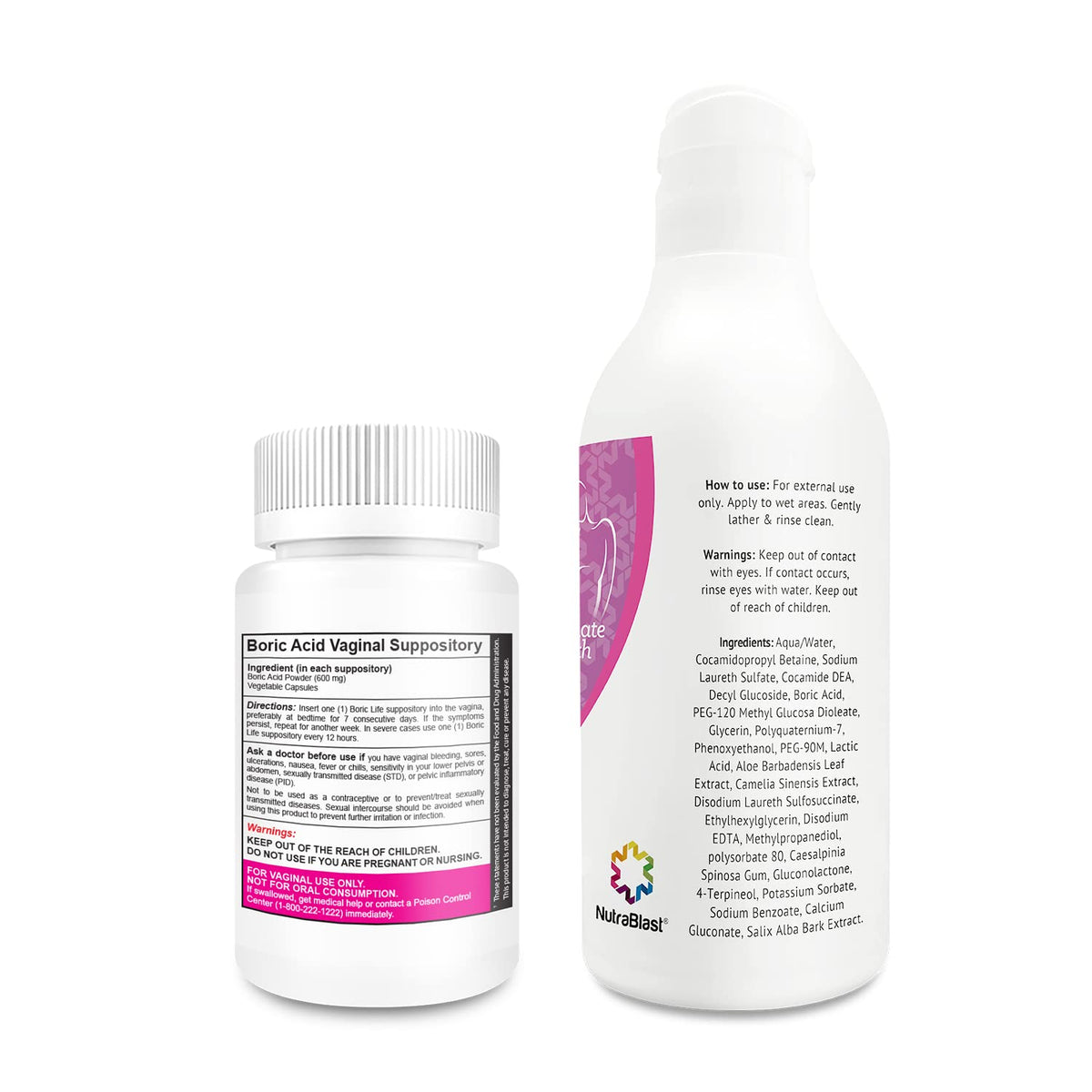 NutraBlast Boric Acid Vaginal Suppositories and So Fresh & Clean | Supports Odor Control NutraBlastBuy Supplements Australia