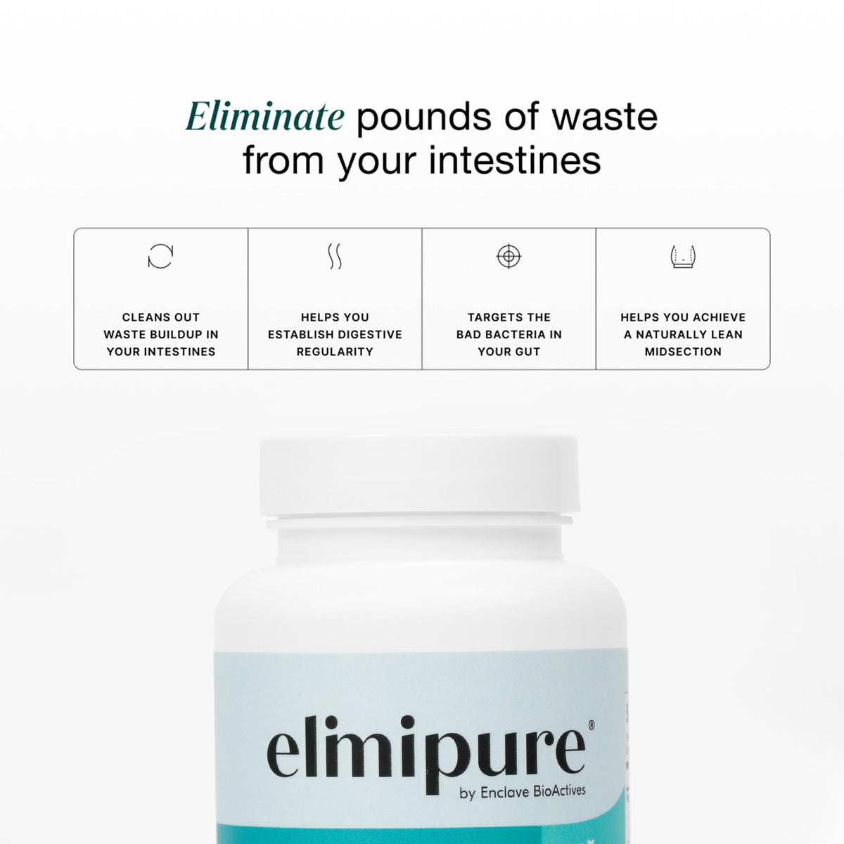 Elimipure Gut Cleanse & Restore Supplement: Natural & Effective Detox Cleanse Capsules | Fortify Your Microbiome | Effortless Morning Stools