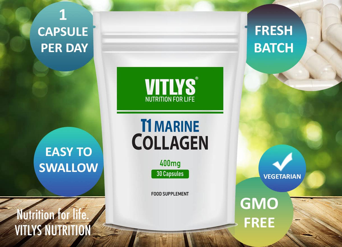 Optimum Marine Collagen 30 Capsules - 1 Month Supply - One Per Day Hydrolysed Collagen VitlysBuy Supplements Australia