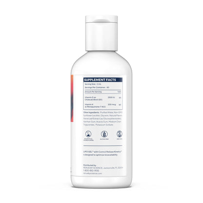 Renue By Science Vitamin D3 K2 Gel | High Strength Liposomal D3 K2 Supplement | 120ml Vitamin D K2 Gel - 2500IU Vitamin D3 & 200mcg Vitamin K2 per Serving | Non-GMO & Allergen Free | Made in The USA Renue By ScienceBuy Supplements Australia
