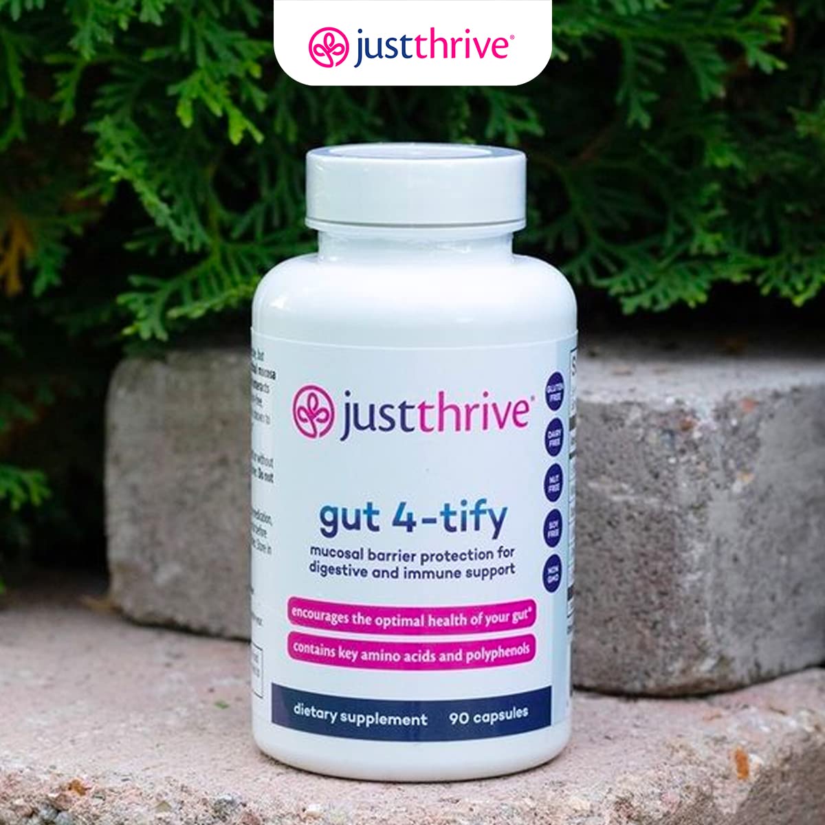 Just Thrive Gut 4-tify - Gut Health Supplements for Women and Men - Anti Bloat, 90 Vegetable Capsules Just ThriveBuy Supplements Australia
