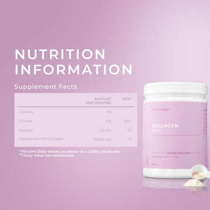 Swedish Collagen - Hydrolyzed Marine Collagen 10,000 mg Powder Supplement - Pack of 300 g, 30 Day Supply | Pure Peptide for Healthy Hair, Skin, Nails & Joints I 100% Natural & Gluten Free | Sugar-Free Swedish Collagen buy supplements Au