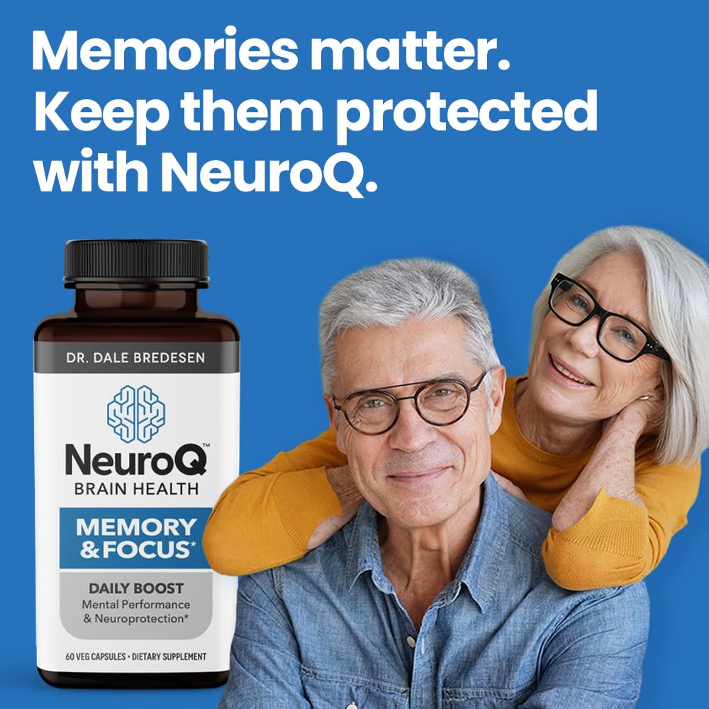 NeuroQ Memory & Focus - Boosts Cognitive Performance & Healthy Brain Function - Neuroprotective Formula by Dr. Dale Bredesen - Gotu Kola Ginkgo Phosphatidylserine Coffee Fruit & Propolis - 60 Capsules LifeSeasonsBuy Supplements Australia