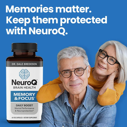 NeuroQ Memory & Focus - Boosts Cognitive Performance & Healthy Brain Function - Neuroprotective Formula by Dr. Dale Bredesen - Gotu Kola Ginkgo Phosphatidylserine Coffee Fruit & Propolis - 60 Capsules LifeSeasonsBuy Supplements Australia