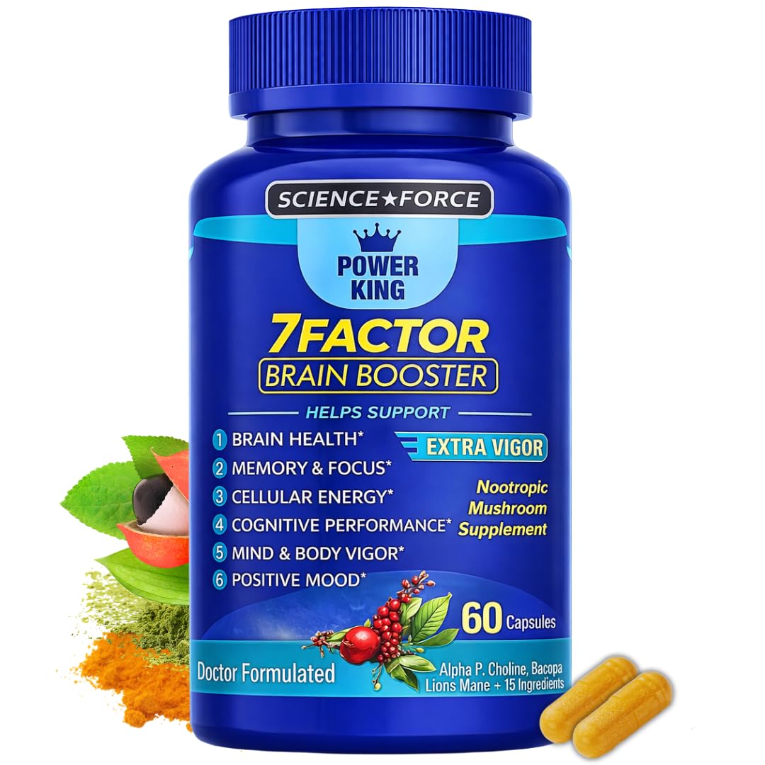 Brain Supplements for Memory & Focus - Nootropic Brain Health - Cognitive Performance, Clarity, Energy, Mental Vigor, Shilajit - Alpha Choline, Lion's Mane, Bacopa, 18 Premium Ingredients SCIENCE FORCEBuy Supplements Australia
