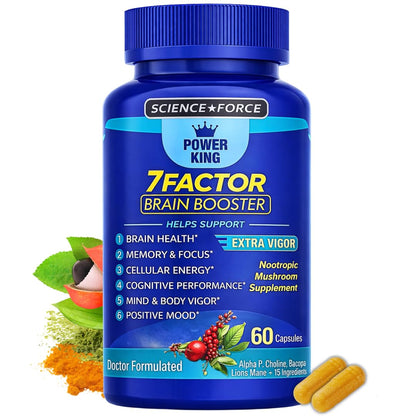 Brain Supplements for Memory & Focus - Nootropic Brain Health - Cognitive Performance, Clarity, Energy, Mental Vigor, Shilajit - Alpha Choline, Lion's Mane, Bacopa, 18 Premium Ingredients SCIENCE FORCEBuy Supplements Australia