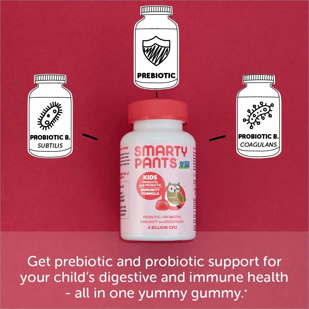 SmartyPants Organic Kids Multivitamin Gummies: Probiotics & Kids Probiotic Immunity Gummies: Prebiotics & Probiotics for Digestive Health and Immune Support Supplement SmartyPantsBuy Supplements Australia