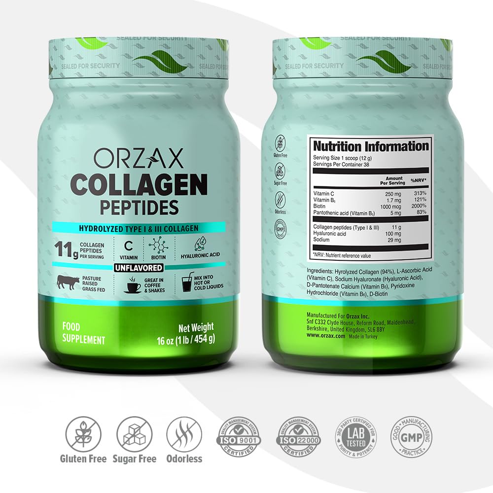 ORZAX Collagen Peptides Powder Unflavored - Hair, Skin and Nails Vitamins - Bone ORZAXBuy Supplements Australia