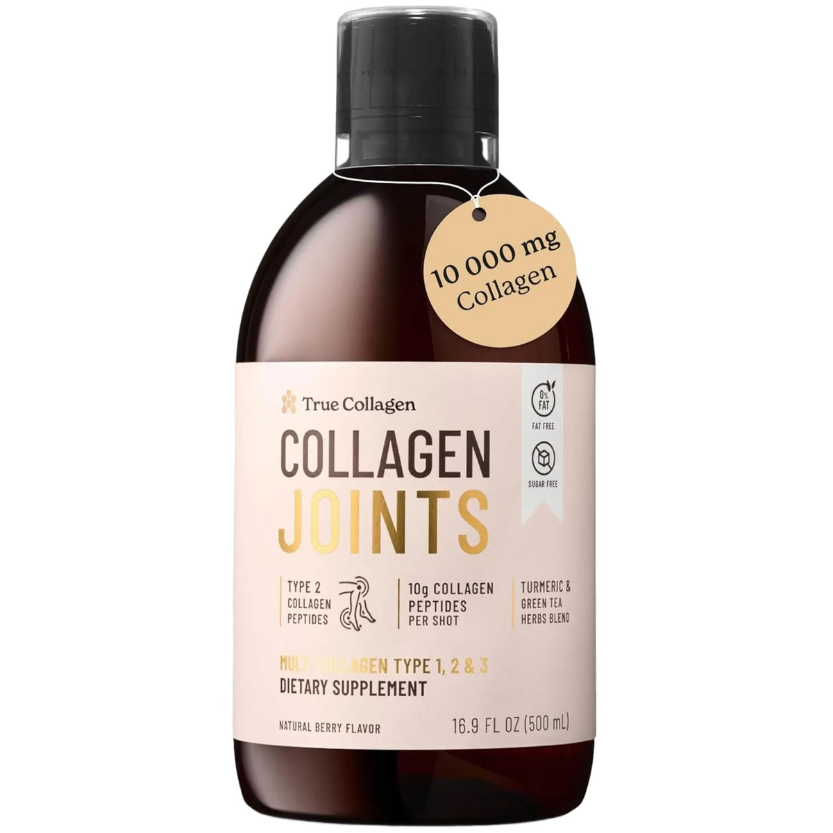 True Collagen Joints | 10,000 mg Hydrolyzed Collagen Liquid Supplement - 500 ml, 20 Day Supply | Glucosamine, MSM and Chondroitin for Healthy Joints | Fat-Free, Sugar-Free, 100% Natural Berry Flavor True CollagenBuy Supplements Australia