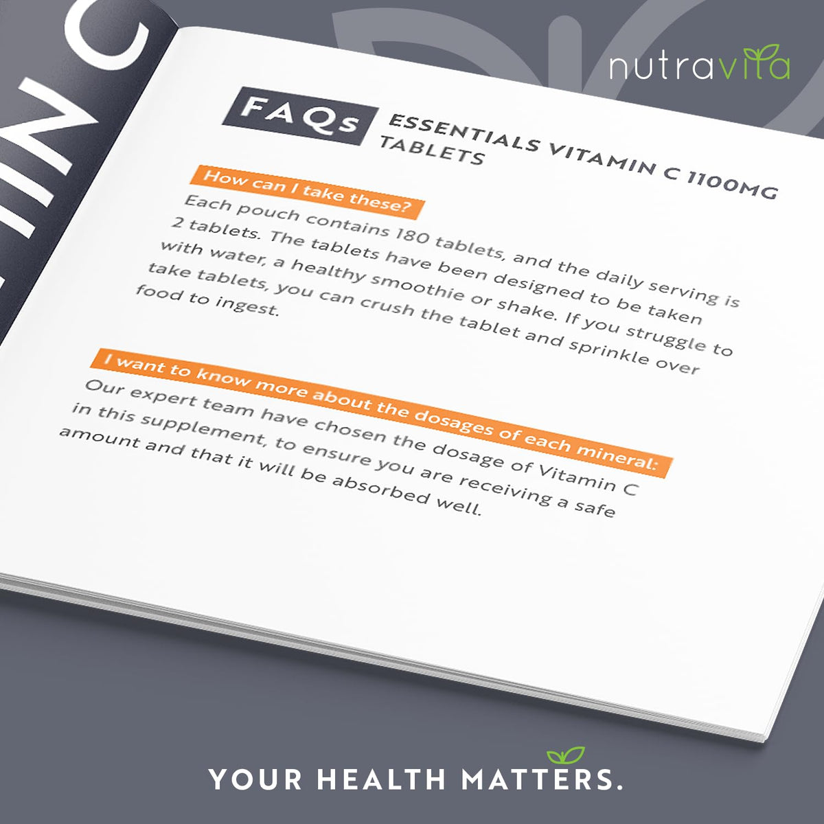 Vitamin C Tablets 1100mg – 180 Premium Vegan and Vegetarian Tablets – 3 Month Supply NutravitaBuy Supplements Australia