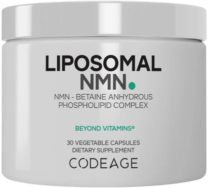 Codeage Liposomal NMN & TMG Supplement - Nicotinamide Mononucleotide NAD+ Precursor, Betaine Anhydrous Trimethylglycine TMG - Non-GMO - 30 Capsules CodeageBuy Supplements Australia