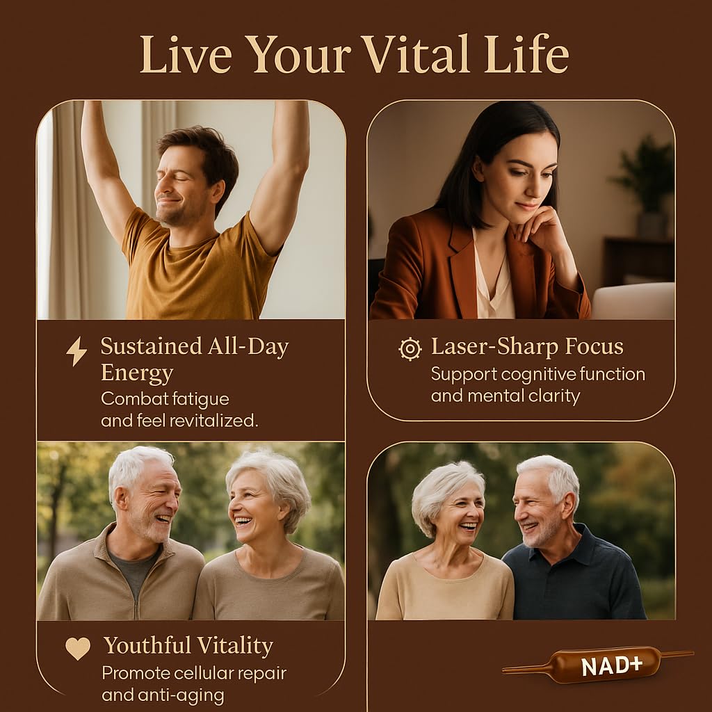 NAD Advanced Cellular Renewal - 1200mg NAD Supplement for Skin Aging Support Energy & Focus - 10 Vials (1) ARSYCHLLBuy Supplements Australia