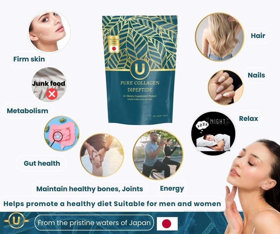 U+ Pure Collagen Dipeptide Supplement - Advanced Hydrolyzed Collagen Powder for Skin, Hair U+ Pure CollagenBuy Supplements Australia