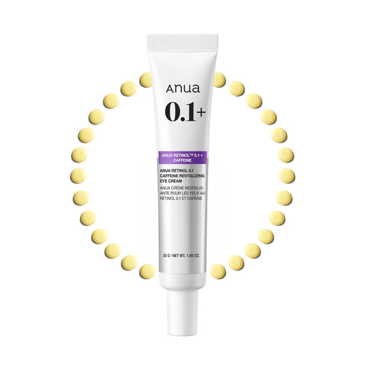 Anua Retinol 0.1 Caffeine Revitalizing Eye Cream, Lightweight Formula for Dark Circles & Puffiness