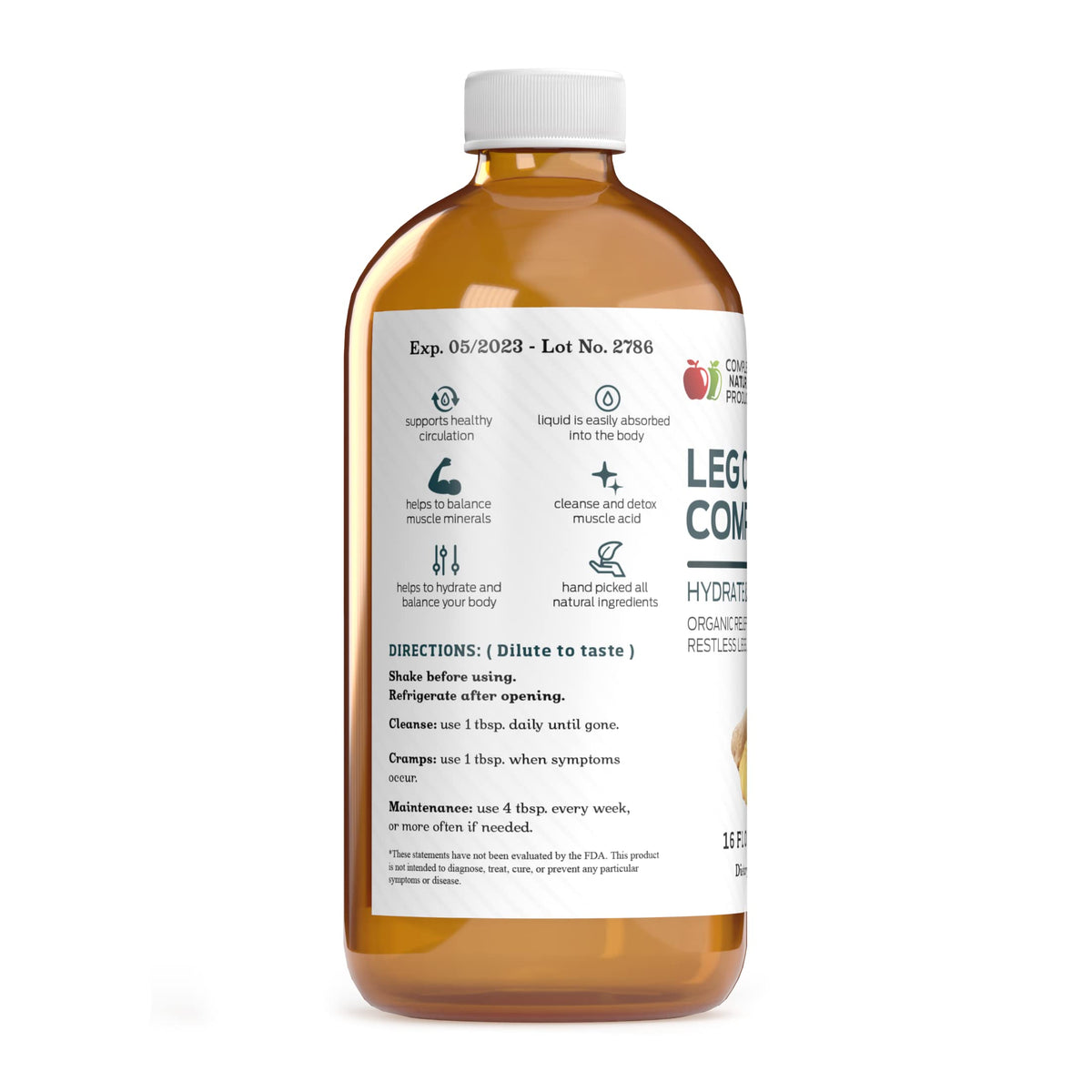 Organic Amish Leg Cramp Relief Liquid 16oz - Natural Muscle and Foot Support Supplement with Apple Cider Vinegar, Ginger, Garlic, Aloe, Fast Cramp Reducing Formula, Certified Organic, Made in USA Complete Natural ProductsBuy Supplements Australia