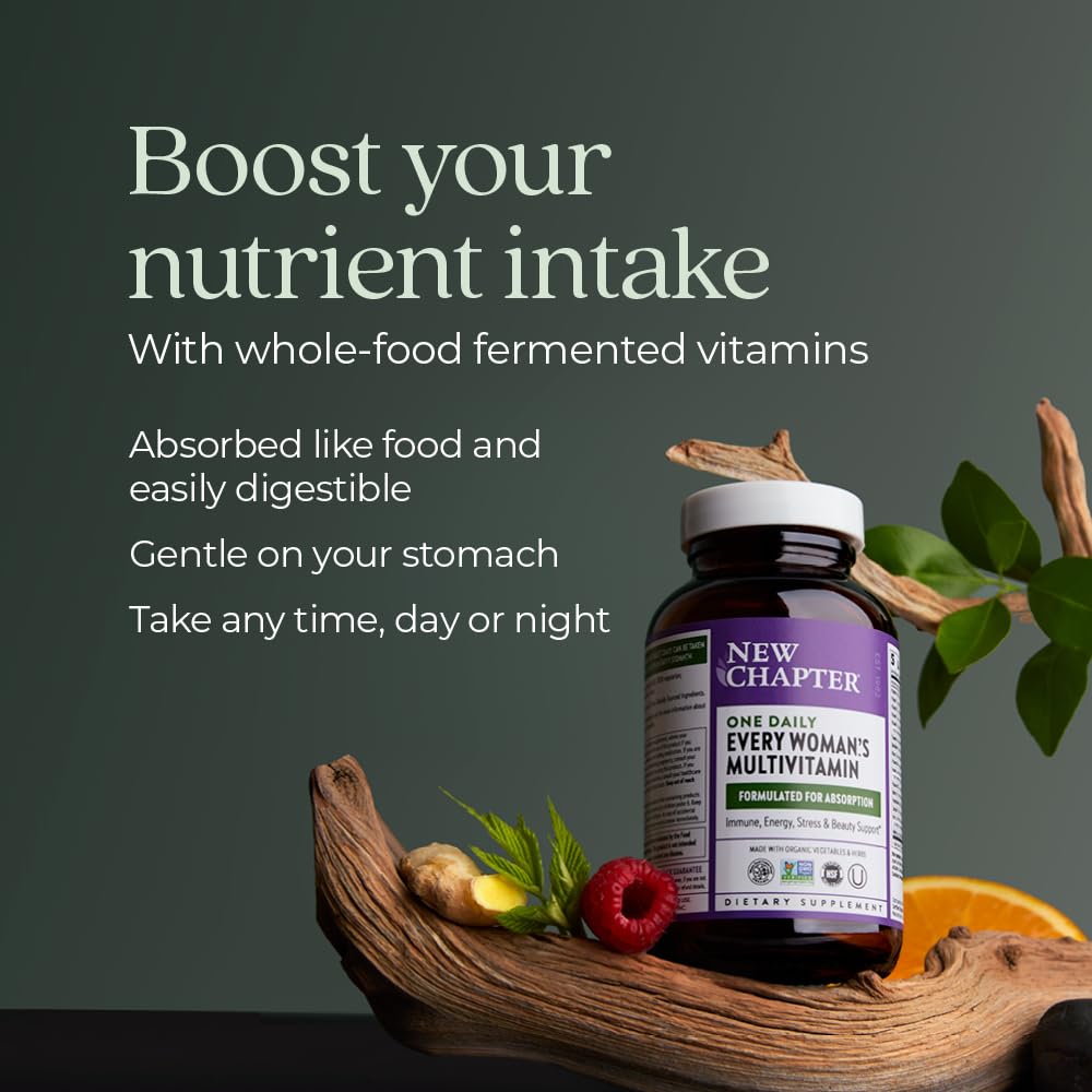 New Chapter Women’s Multivitamin, Iron, B6, B12, Biotin for Hair Growth, D3, Vit C, Zinc for Immune & Stress Support, Gentle on an Empty Stomach, One Daily, Non-GMO, Gluten-Free, 18+, 72 Tablets New ChapterBuy Supplements Australia