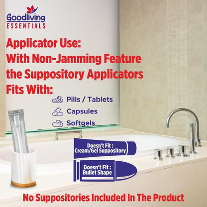 Suppository Applicators Mega Pack 30 Count Hygienic Inserter | Fits Suppositories Without Getting Stuck Inside With Our Innovative Pusher | Soft Tip, Smooth & Pain-Free Suppository Insertion Tool Goodliving EssentialsBuy Supplements Australia