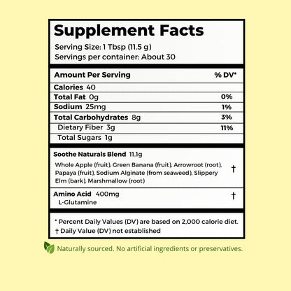 Stomach Soothe Soothe Naturals Acid Reflux Powder - L Glutamine for Gut Health, Acid Reflux Medicine, Leaky Gut Repair, Gut Lining Repair,