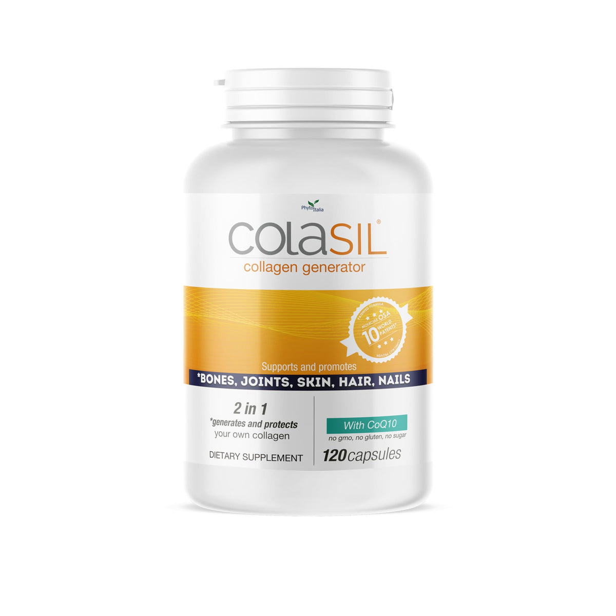 Colasil Collagen Booster Capsules – Organic Silica (OSA) + Hydrolyzed Collagen Generator for Hair, Skin, Nails, Bones & Joints – High Absorption, Non-GMO, Allergen-Free, 120 Capsules (60-Day Supply) ColasilBuy Supplements Australia