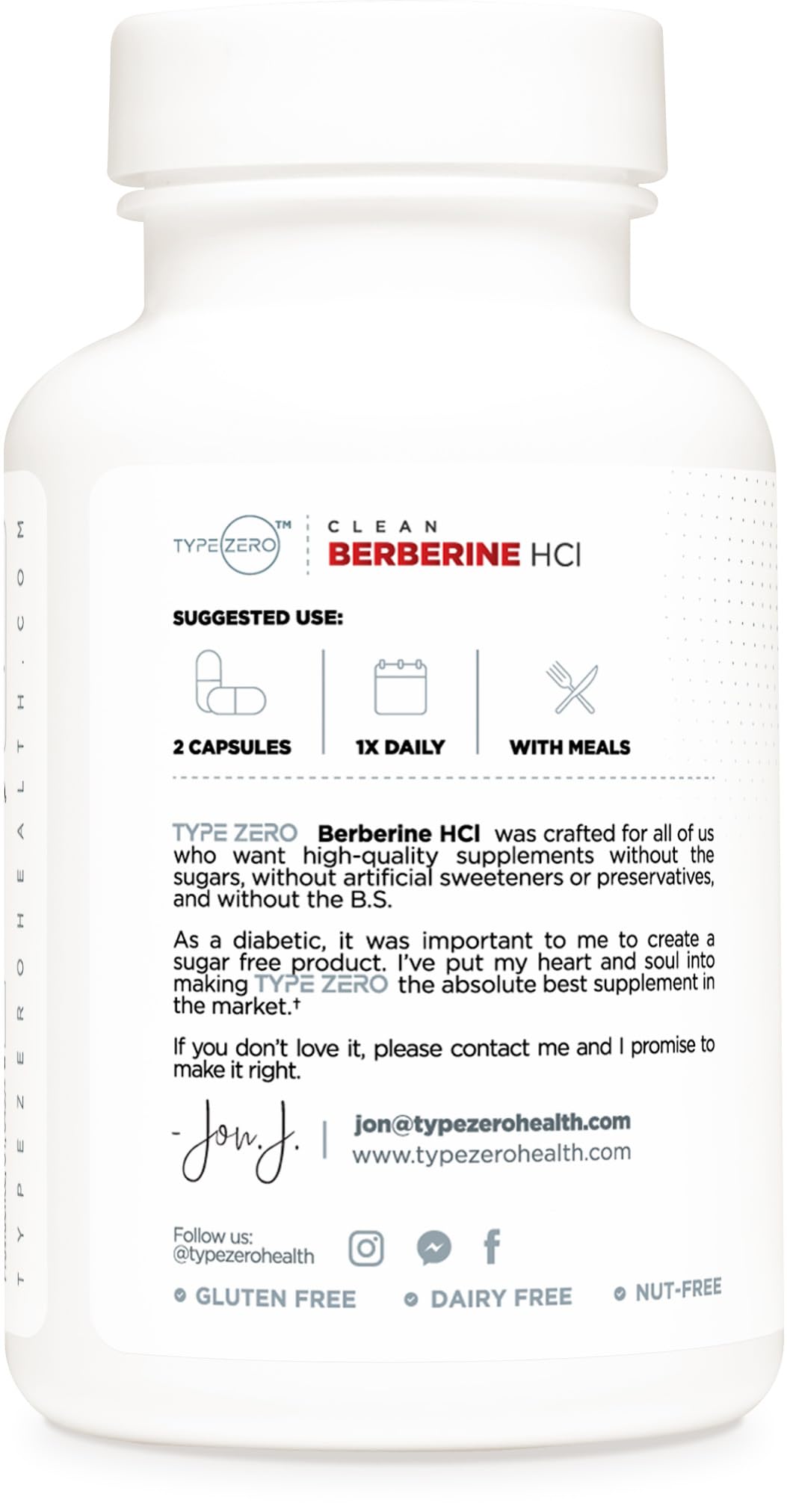 Type Zero Berberine HCL 1200mg 60 Capsules - Clean, Non-GMO, Gluten Free Supplement Type ZeroBuy Supplements Australia