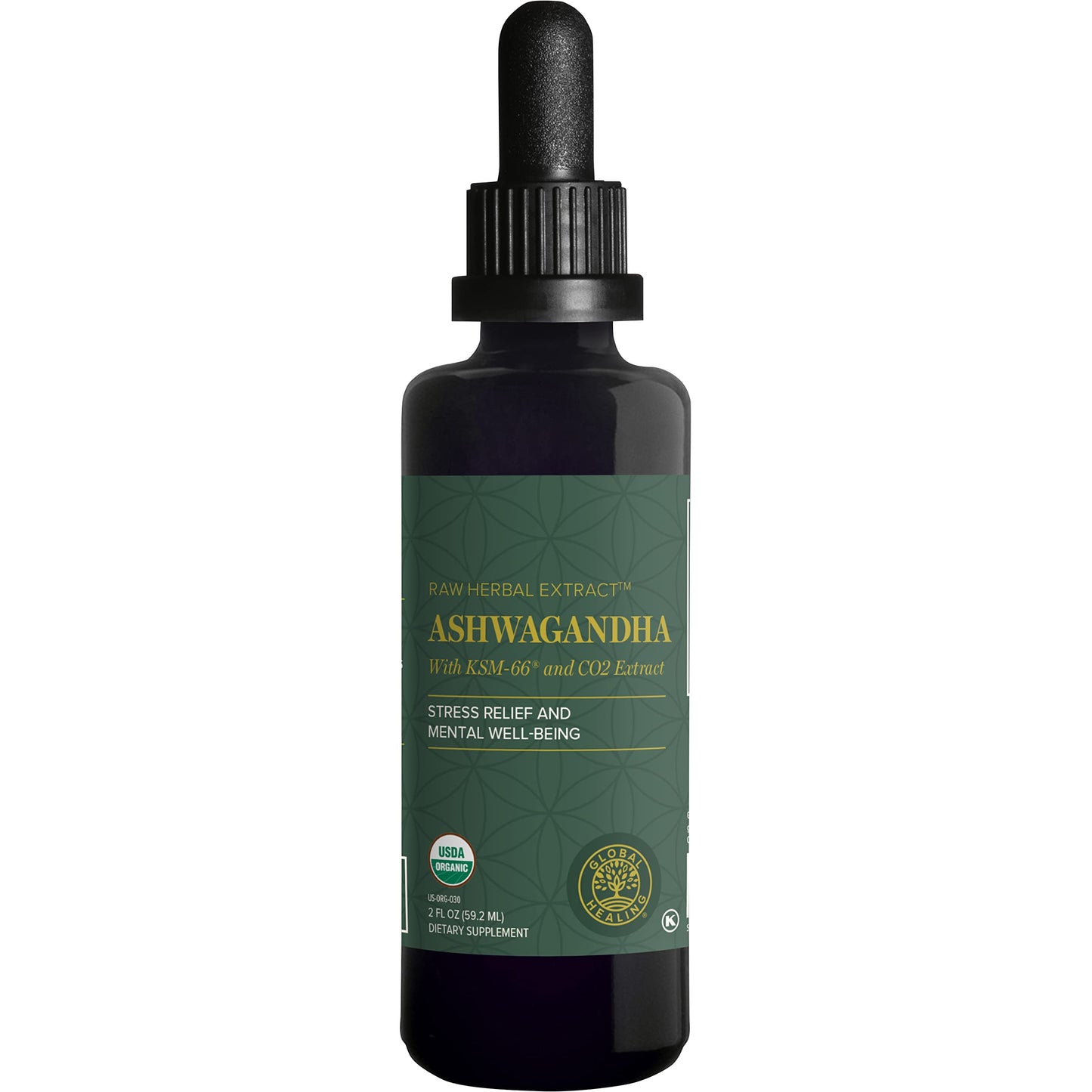 Global Healing Center - Organic Ashwagandha Supplements Drops - KSM-66 Ashwagandha Extra Strength for Men & Women, Helps Promote Relief from Stress, Mood Support, Organic (2 Fl Oz) Global Healing CenterBuy Supplements Australia