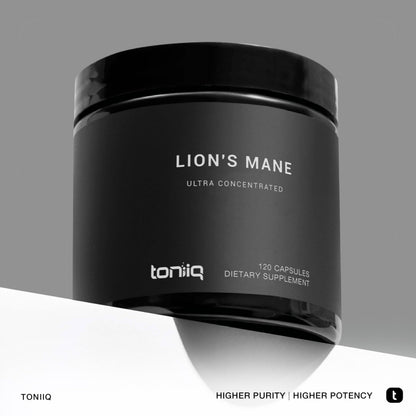 Toniiq Lion’s Mane - Ultra High Potency 10:1 Extract with 30% Polysaccharides - Highly Concentrated & Bioactive - Third-Party Lab Tested - 120 Capsules Toniiq buy supplements Au
