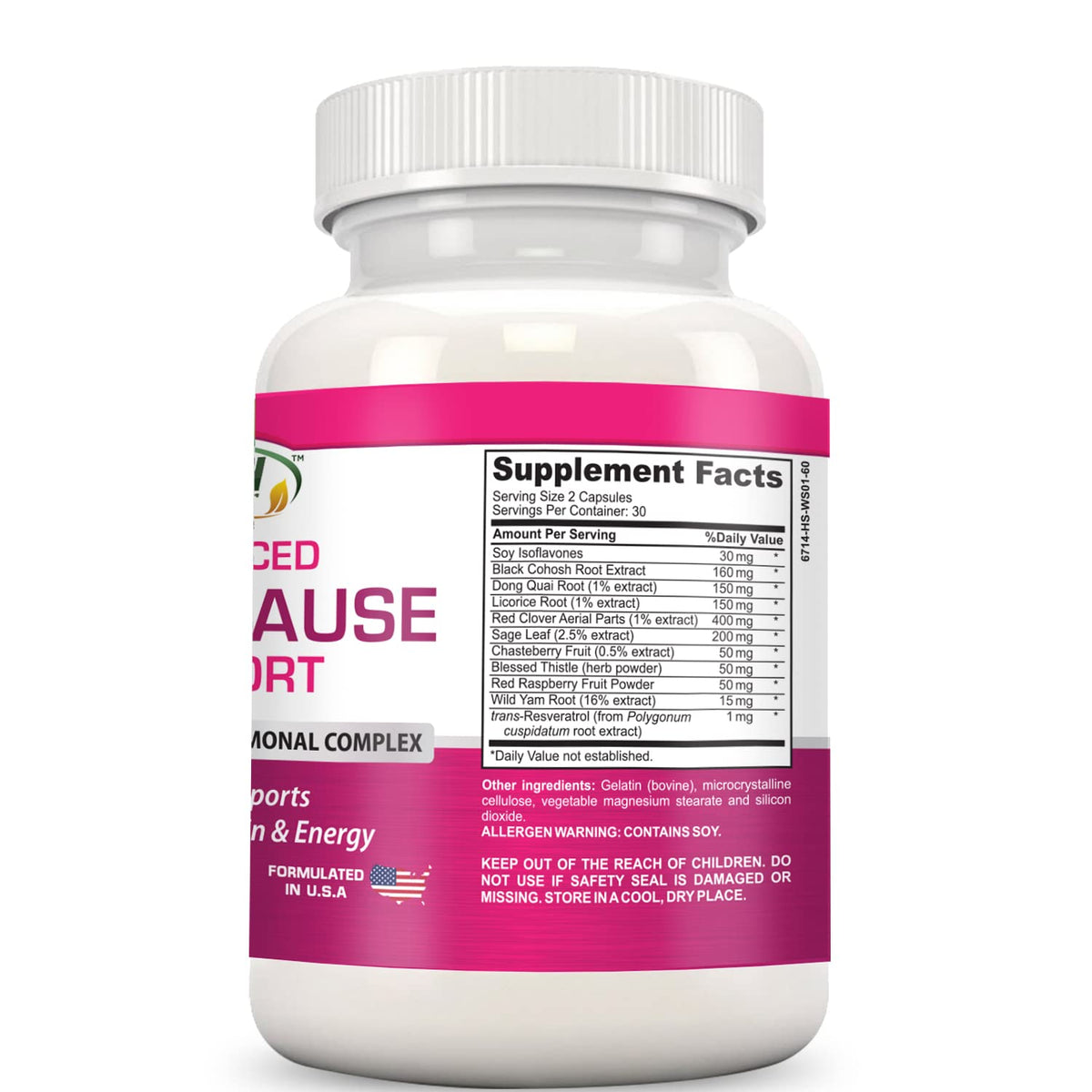 Advanced Menopause Support - Natural Female Hormonal Complex for Hot Flashes, Mood Swings & Vaginal Dryness - Black Cohosh, Soy Isoflavones & Herbal Extract Formula - Does Not Include Hormones Gold BannerBuy Supplements Australia