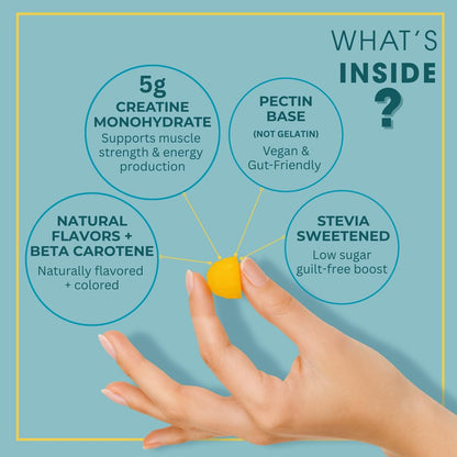 Consult Health CREOVATE CREATINE MONOHYDRATE Gummies 5g Dose for Men & Women to Support Muscle, Strength, Recovery, Cognitive Health & Memory, Zero Sugar, Gluten Free, Natural Lemon, 90 Count Consult HealthBuy Supplements Australia