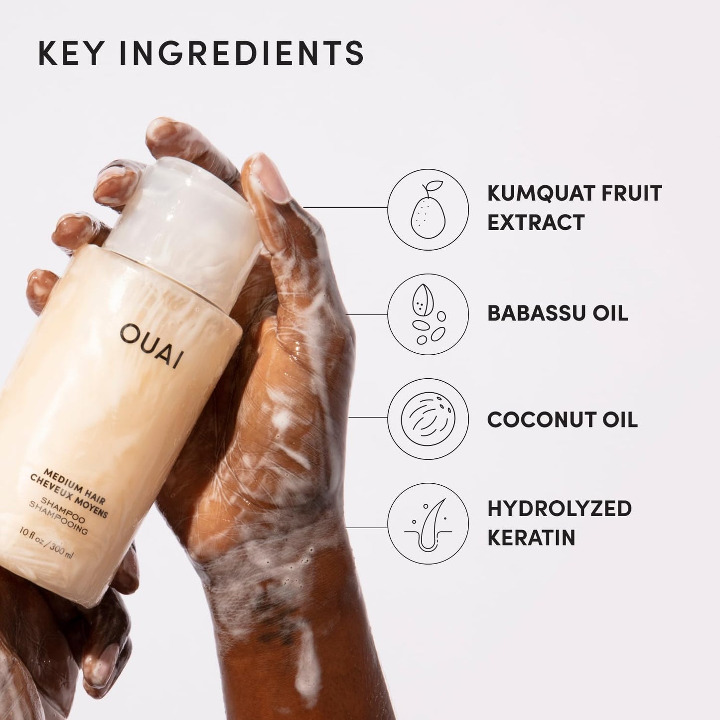 OUAI Medium Shampoo Refill - Hydrating Shampoo with Coconut Oil, Babassu, Kumquat Extract and Keratin - Strengthens, Nourishes and Adds Shine - Paraben, Phthalate and Sulfate Free Hair Care (32 Fl Oz) OUAIBuy Supplements Australia
