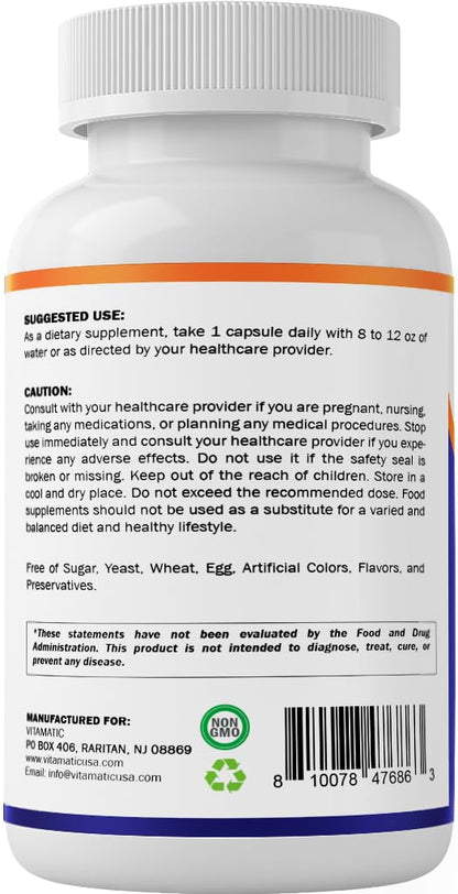 Vitamatic Cortisol Health Support - 90 Veggie Capsules - Made with Adaptogenic Blend with Ashwagandha, Rhodiola, Magnolia, L-Theanine, Phosphatidylserine VitamaticBuy Supplements Australia