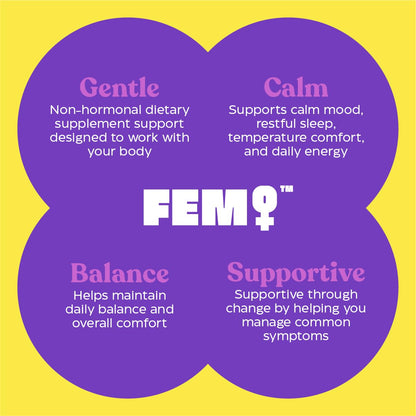 Upsa FEM Perimeno Perimenopause Supplements for Women - Non-Hormonal Pre-Menopause Support for Hot Flashes, Night Sweats, Mood, Sleep & Low Energy - 30 Capsules UpsaBuy Supplements Australia