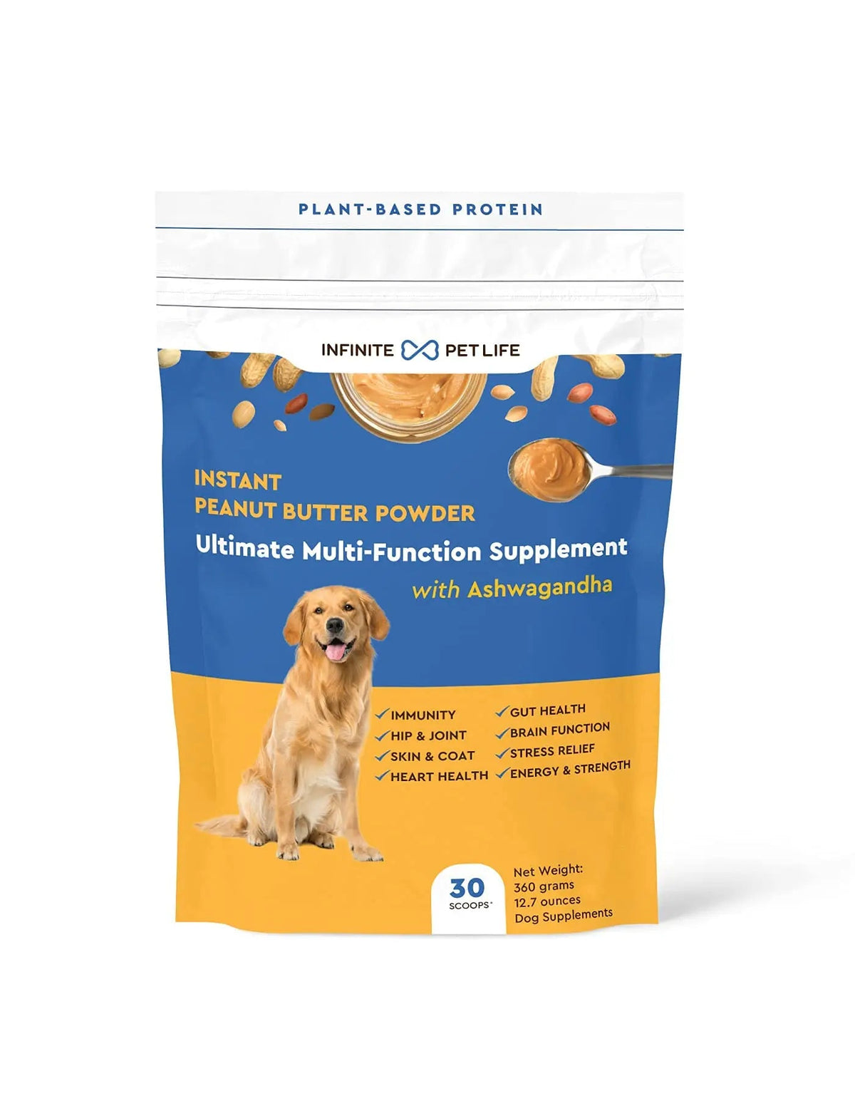 Infinite Pet Life Ultimate Multi-Function Peanut Butter Dog Vitamin Powder | 12.7 oz | All-Inclusive Dog Vitamins and Supplements Infinite Pet SupplementsBuy Supplements Australia