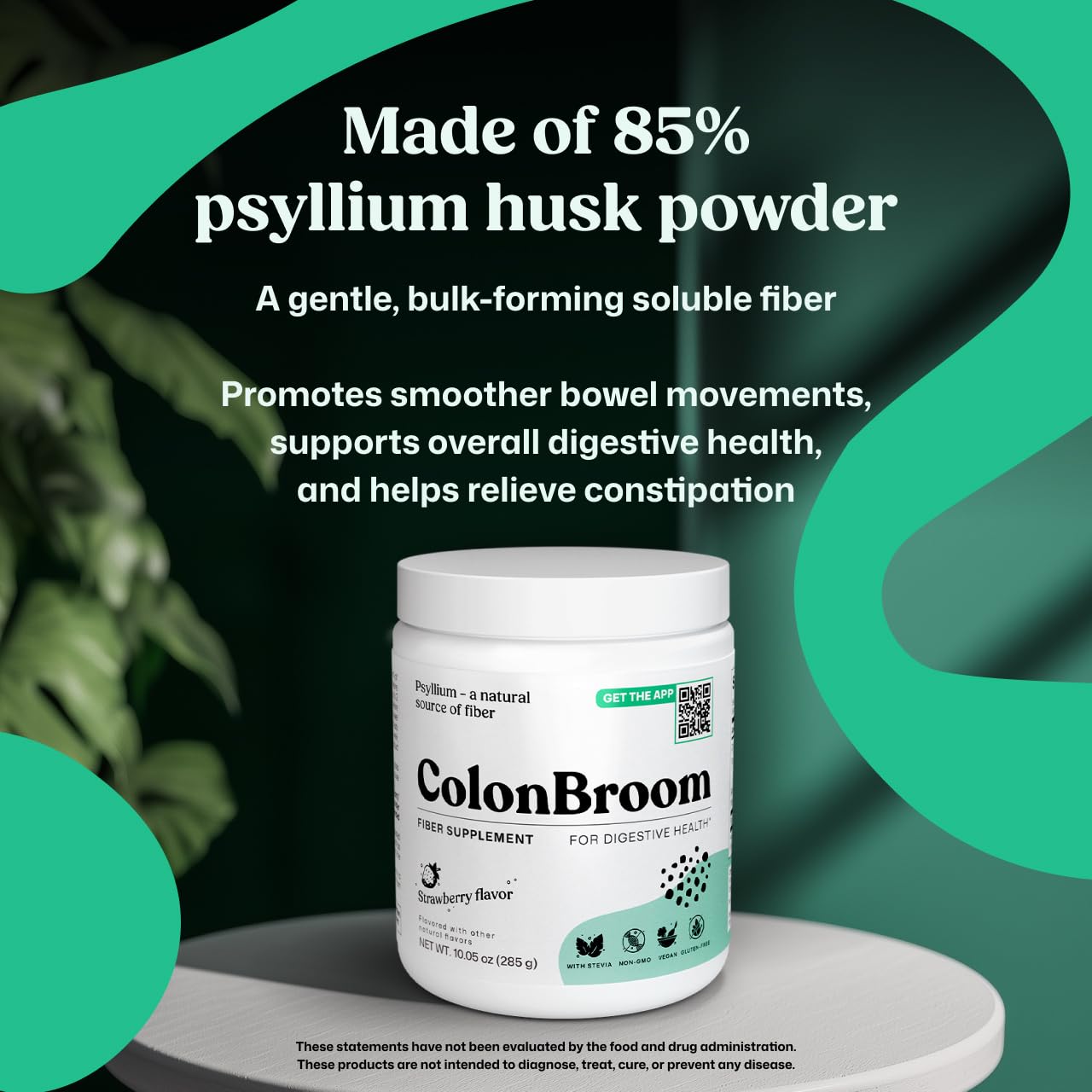 ColonBroom Psyllium Husk Powder - Colon Cleanse for Bloating Relief & Gut Health - Fiber Powder Drink - Easy to Mix - Vegan, Gluten Free, Non-GMO - Strawberry (50 Servings) ColonBroomBuy Supplements Australia