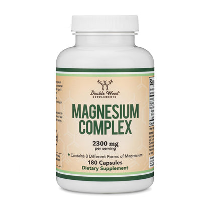 Magnesium Complex Supplement 180 Capsules (426mg Elemental Magnesium Provided by 2,300mg of Eight Different Forms of Magnesium) MAG-8 Provides 100% Daily Recommended Value of Magnesium by Double Wood Double Wood SupplementsBuy Supplements Australia