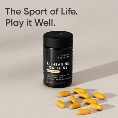 Sports Research L-Theanine Supplement with Caffeine & Coconut MCT Oil - Focused Energy, Alertness & Relaxation Without Drowsiness - 200mg L Theanine, 100mg Organic Caffeine - 60 Liquid Softgels Sports ResearchBuy Supplements Australia