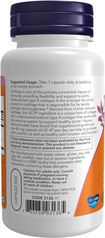 Now Supplements, UC-II Type II Collagen with Undenatured Type II Collagen, 120 Veg Capsules TudorBuy Supplements Australia