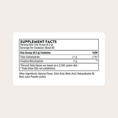 THORNE Creatine - Micronized Creatine Monohydrate Powder - Support for Muscles & Cognitive Function* - for Women & Men - Strawberry - NSF Certified for Sport - 5 g per Serving - 60 Servings THORNEBuy Supplements Australia