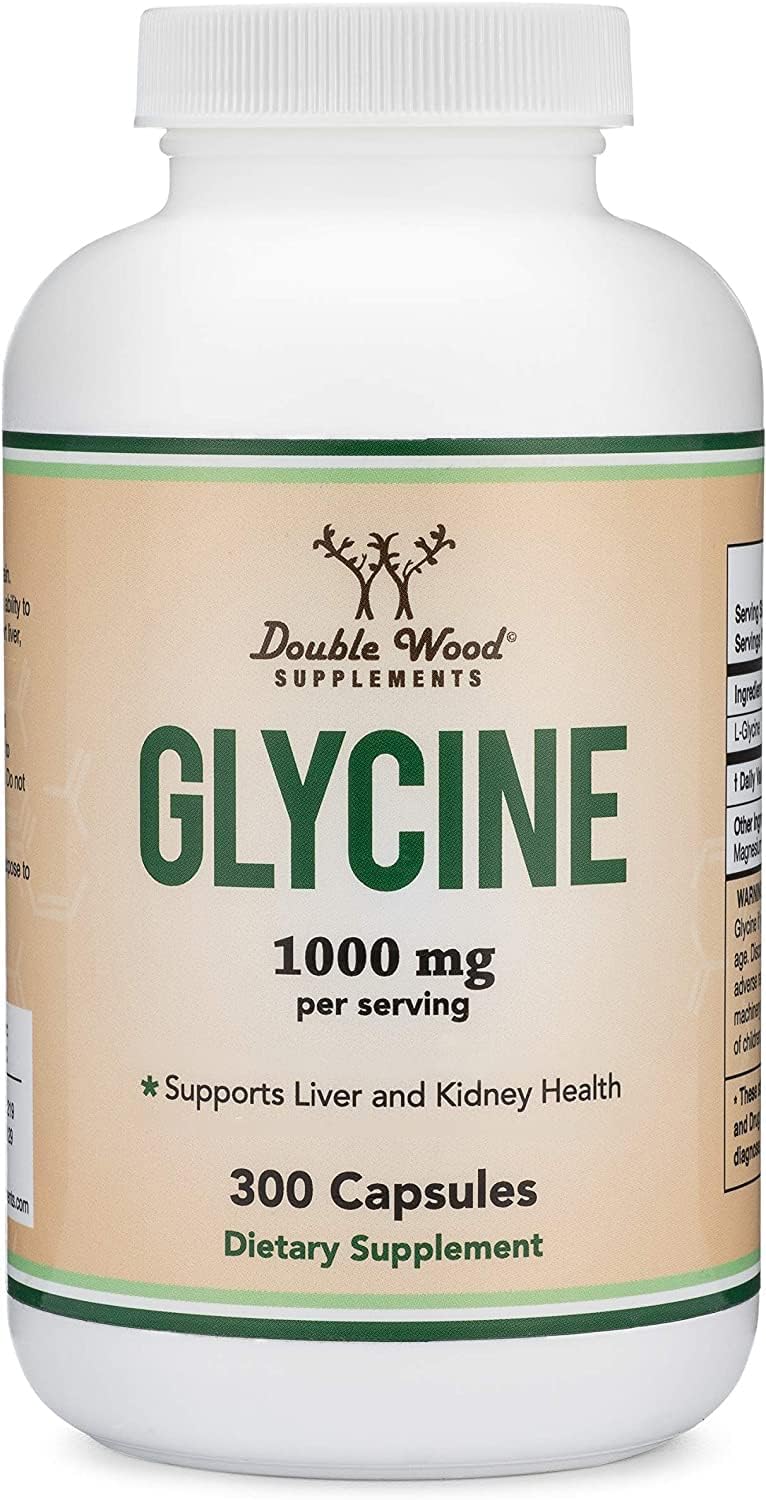 Glycine Supplement - 1,000mg Glycine Powder per Serving (300 Capsules) The Relaxing Amino Acid (Glicina) (Third Party Tested, Gluten Free, Non-GMO) by Double Wood Double Wood SupplementsBuy Supplements Australia