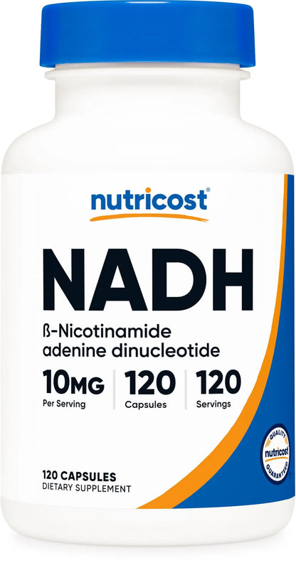Nutricost NADH 10mg Per Serving 120 Capsules - B-Nicotinamide Adenine Dinucleotide, Vegan, Gluten-Free NutricostBuy Supplements Australia